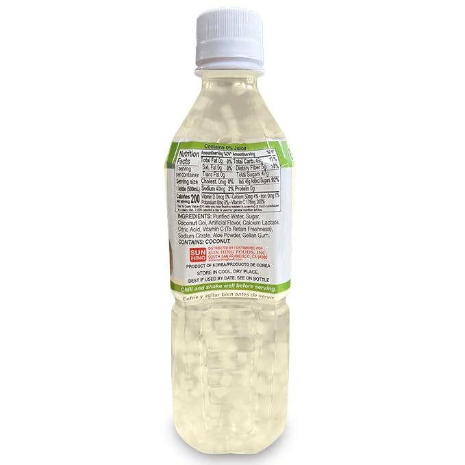 Parrot Brand Aloe Vera Juice Drink Coconut Flavor 500mL 16.9 Ounce (Pack of 10)