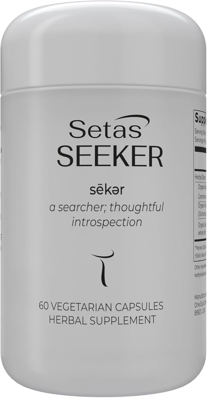 SEEKER Botanical Supplement by Setas – Organic Motherwort, Gotu Kola, & Holy Basil to Support Deep Introspective Reflection & Self-Exploration, Vegan & Non-GMO, 60-Day Supply