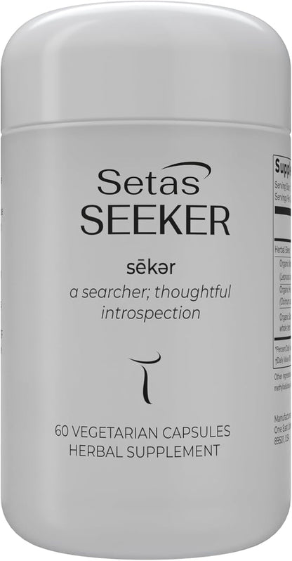SEEKER Botanical Supplement by Setas – Organic Motherwort, Gotu Kola, & Holy Basil to Support Deep Introspective Reflection & Self-Exploration, Vegan & Non-GMO, 60-Day Supply