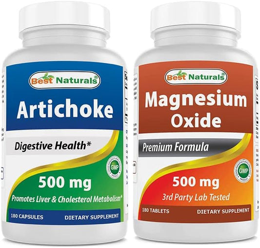 Best Naturals Artichoke Extract 10000 mg & Magnesium Oxide 500 mg