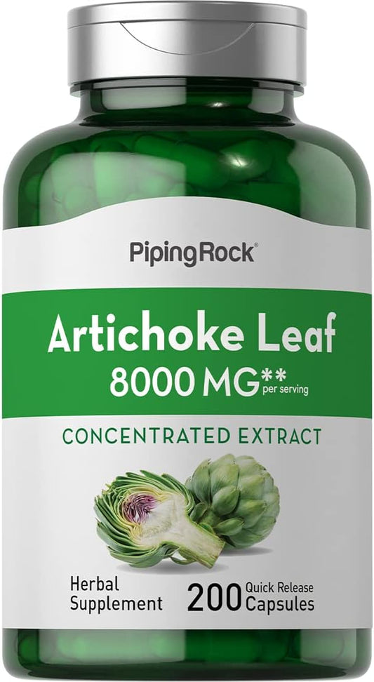 Piping Rock Artichoke Leaf Extract Supplement | 8000mg | 200 Capsules | Non-GMO & Gluten Free