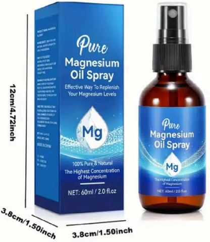 2 Pack Magnesium Oil Spray for Body and Feet, Natural Topical Solution, Pure & Fast-Absorbing, Soothe Muscles, Relaxation Support, Joint & Skin Care Pain Reduction Non-Greasy, High Absorption.
