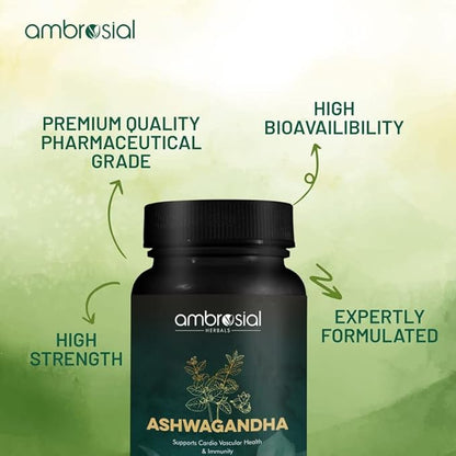 AMBROSIAL Ashwagandha 500mg (Pack of 1-60 Capsules)