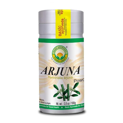 BASIC AYURVEDA Arjuna Bark Powder (Terminalia Arjuna) | Traditionally Used for Heart & Vitality Support | Pure & Natural | Non-GMO, Gluten-Free | 3.53 Oz (100g)