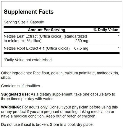 Swanson Stinging Nettles - Herbal Supplement Prostate Health & Urinary Tract Support - Natural Formula Supporting Respiratory Health & Fluid Balance - (120 Capsules)