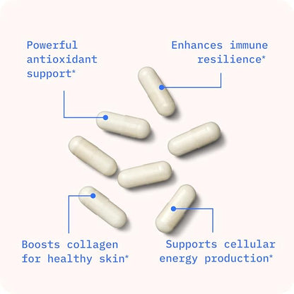 BodyBio Liposomal Vitamin C for Immune and Cell Support, Powerful Antioxidant, Pure Ascorbic Acid with Maximum Absorption - 60 Capsules