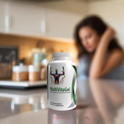 MultiVitaGel Liquid Filled Gel Caps, Vitamins Plus 42 Fruits & Veggies Blend, Optimum Nutrition Delivery