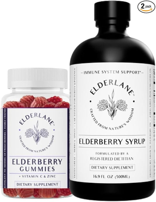 Elderberry Syrup and Elderberry Gummies - Formerly RD Naturals - Immune Support Supplement for Adults and Kids - 16.9 Oz Syrup and 60ct Gummies