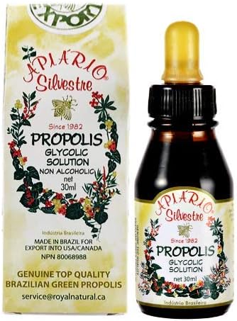 Official Distributor - 5 Bottles of Apiario Silvestre Brazilian Green Bee Propolis Liquid Glycolic Extract-Non Alcoholic, Wax Free, Sugar Free (PG)