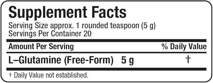 ALLMAX Essentials GLUTAMINE - 100 g Powder - Fermentation-Derived Glutamine - Increases Recovery & Supports Immune System - Gluten Free & Vegan - 20 Servings