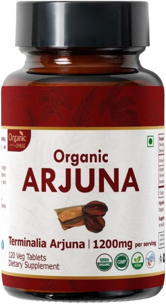 ARJUNA 120 Tablets | Terminalia Arjuna (Arjuna) | USDA Organic Certified | Organic and Natural 120tab