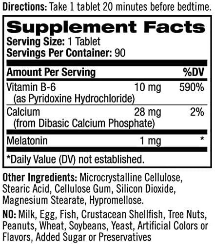 Natrol Melatonin Tablets 1mg, 90 Count (Pack of 3)