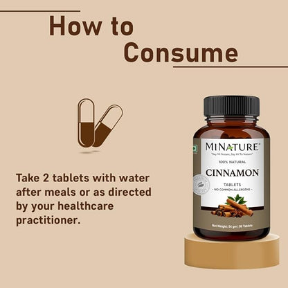 minature Cinnamon Tablets | Herbal & Plant Based| Support Immunity| Gluten Free Non-GMO |Overall Wellbeing |90 Tablet, 45 Days Supply 500mg