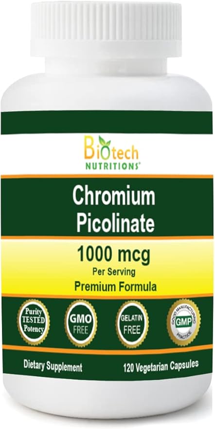 Chromium Picolinate 1000 MCG Serving 120 Vegetable Capsules
