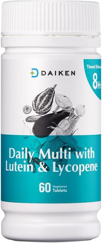 DAIKEN 27 Full Spectrum Mini Multivitamin with Lutein, Lycopene & Folic Acid, Time Released Multivitamin for Women & Men, Vegan & Easy to Swallow, 60 Mini Vitamins Tablets