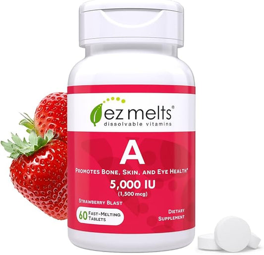 EZ Melts Dissolvable Vitamin A 5,000 IU, Sugar-Free, 2-Month Supply