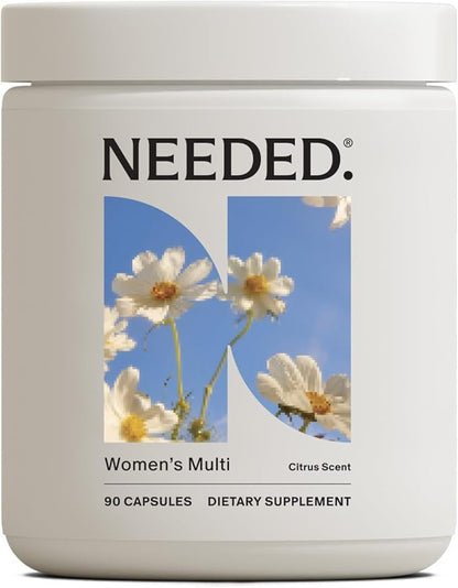 Needed. Multivitamin for Women with 23 Vitamins, Minerals and Antioxidants - Daily Womens Multivitamin - Vitamin B12, B6, D3, Choline, Calcium, Biotin, Magnesium, Folate and More, Citrus Scent Insert
