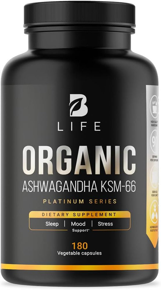 Vegan Pure Organic Ashwagandha Powder KSM-66 Extract and Organic