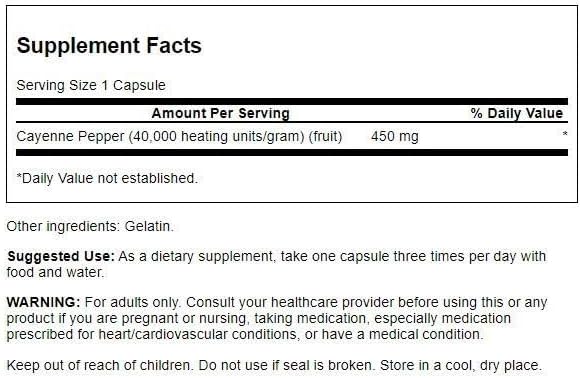 Swanson Cayenne - Herbal Supplement Promoting Digestion, Circulation & Metabolism Support - Natural Formula May Support Heart Health - (300 Capsules, 450mg Each)