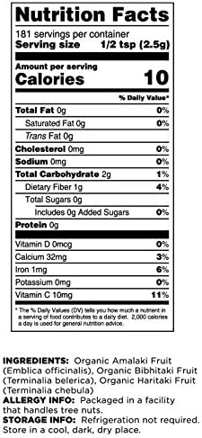 Terrasoul Superfoods Organic Triphala Powder -1 Pound
