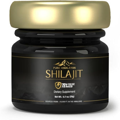 Pure Himalayan Shilajit/Shilajeet Resin - 20g | Guaranteed 75%+ Fulvic Acid | Sourced from ~18,000 ft | for Stamina, Endurance & Strength | Contains Lab Certificate
