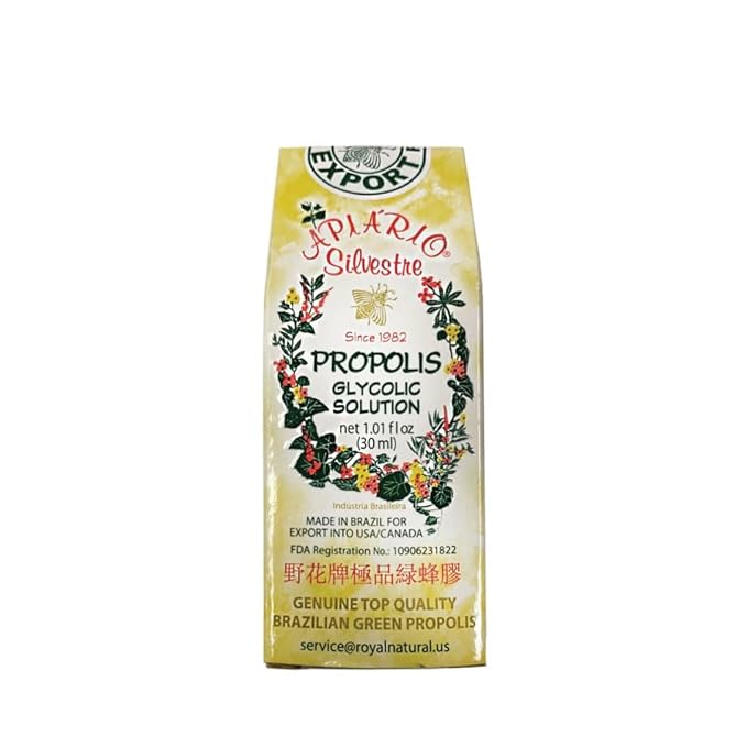 Official Distributor - 3 Bottles of Apiario Silvestre Brazilian Green Bee Propolis Liquid Glycolic Extract-Non Alcoholic, Wax Free, Sugar Free