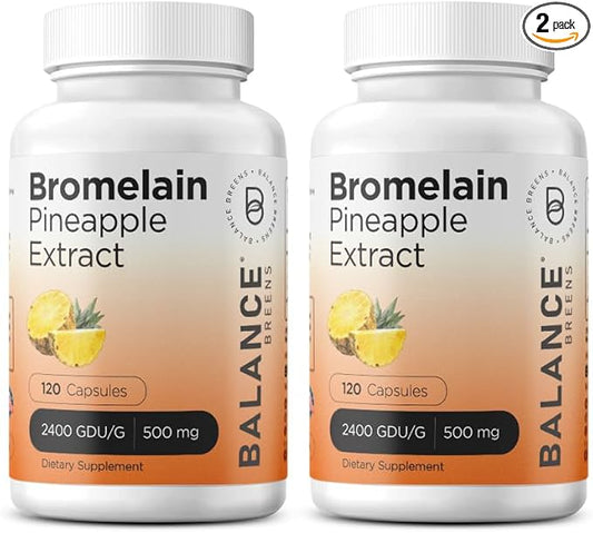 Balancebreens Bromelain 500mg, 120 Capsules - Pineapple Extract Digestive Enzyme, Supports Digestion and Joint Health Supplement