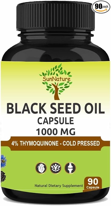 Black Seed Oil Capsules 1000 mg Softgel | 90 Capsules for Men & Women