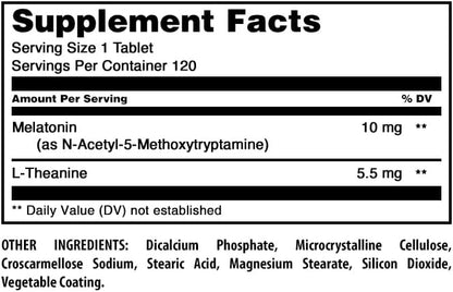 Amazing Formulas Melatonin Plus L-Theanine Supplement | 15.5 Mg per Serving | 120 Tablets | Non-GMO | Gluten-Free | Made in USA