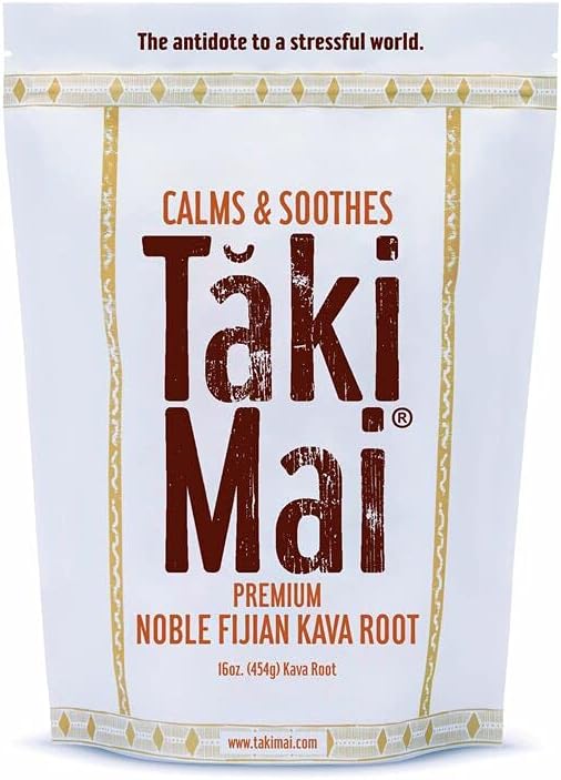 Taki Mai Traditional Kava Kava Powder 16oz – Premium Kava Root Powder with High Kavalactone Content for Relaxation, Stress Relief, Calmness and Sleep Support