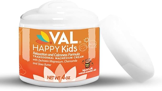 VAL Magnesium Cream for Kids | Relaxation for Daytime & Bedtime Routine | Gentle Zechstein Magnesium Chloride | Calm & Mood Support | with Chamomile, Shea Butter & Essential Oils | USA Made | 4oz