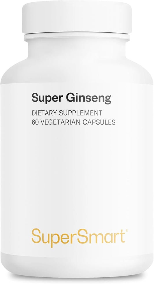 Supersmart - Ginseng 30% 2000mg per Day (High Strength) - Radix Panax Ginseng Supplement - Ginseng CA Meyer 30% Ginsenosides | Non-GMO & Gluten Free - 60 Vegetarian Capsules
