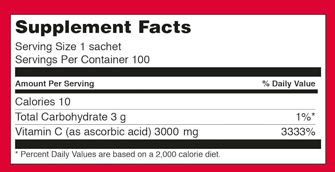 Korea MEGADOSE Vitamin C Powder 3000mg | Powder Type | 100s | High Content Vitamin 3g*100 Sticks (Total 300g)