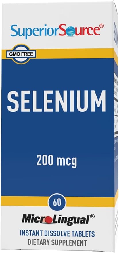 Superior Source Selenium 200 mcg - Immune Health Support Supplement - Selenomethionine Tablets Aid Thyroid Gland Function - Supplement Supports Recycling of Vitamin E - 60 Instant Dissolve Tablets