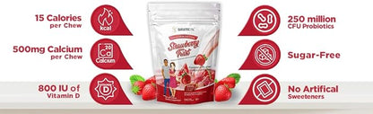 BariatricPal 90-Day Bariatric Vitamin Bundle (Multivitamin ONE 1 per Day! Capsule with 60mg Iron and Calcium Citrate Soft Chews 500mg with Probiotics - Strawberry Twist)