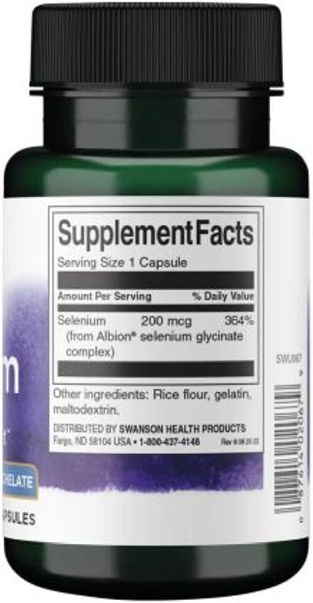Swanson Albion Complexed Selenium 200 mcg 90 Capsules