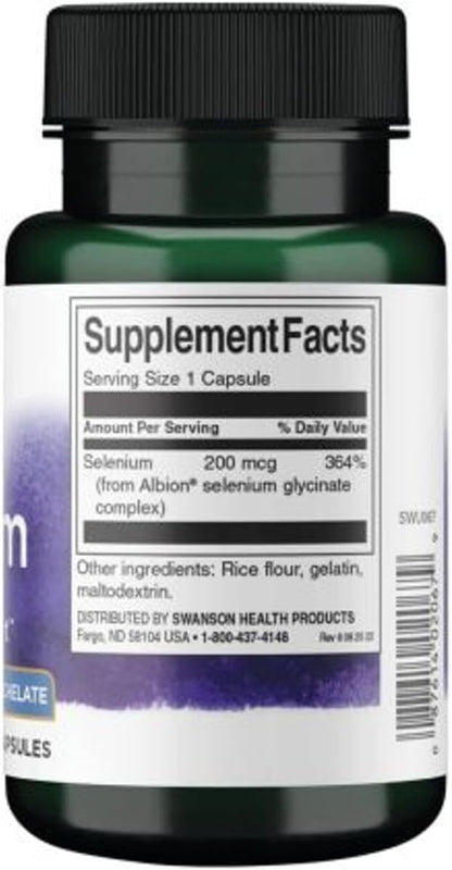 Swanson Albion Complexed Selenium 200 mcg 90 Capsules