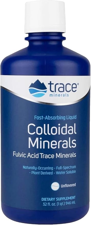 Trace Minerals Colloidal Minerals - Immune Health & Energy Support - High-Potency Potassium Supplement with Fulvic Acid - Mineral Absorption Supplement for Men & Women - 32 fl oz (About 32 Servings)
