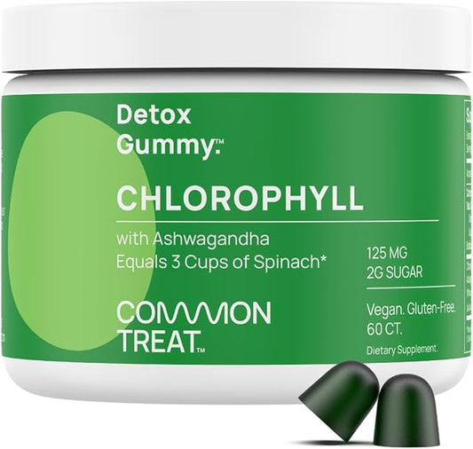 BOD Chlorophyll Gummies for Energy, Immune Support, Skin Health, Internal Deodorant, Fresh Breath, with Ashwagandha, Vegan, Gluten Free, Sugar Free, 75mg per Serving, Apple, 60 Servings