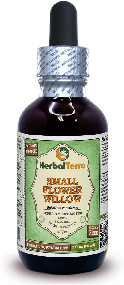 Small Flower Willow (Epilobium parviflorum) Glycerite, Dried Herb Alcohol-Free Liquid Extract 2 oz