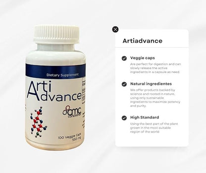 ARTIADVANCE Glucosamine Chondroitin, 100 Veggie caps - 550 mg Each- Joint Bone, and Muscle Whole Body Support