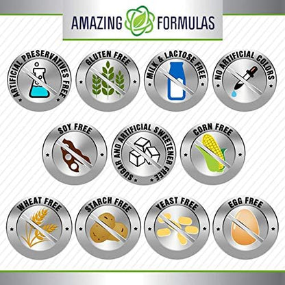 Amazing Formulas Folic Acid Supplement (Vitamin B9) | 800 Mcg | 240 Capsules | Non-GMO | Gluten-Free | Made in USA