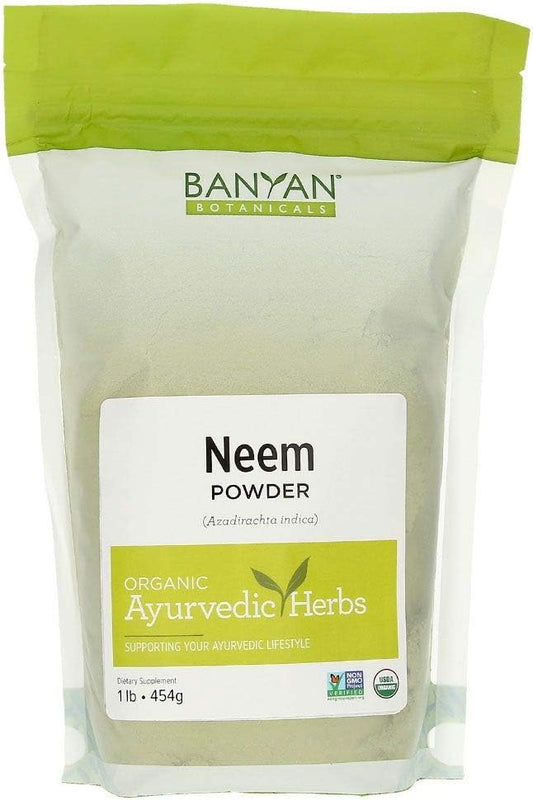 Banyan Botanicals Neem Powder - Organic Azadirachta Indica - Purifying Ayurvedic Herb for Healthy Skin & Blood* – 1 lb. – Fair for Life Sustainably Sourced Non-GMO Vegan