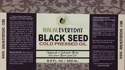 Pure Black Seed Oil (Nigella Sativa) - 8 oz - 100% Pure & Cold Pressed Black Seed - Non-GMO and Vegan - Raw & Unfiltered -100% Hexane Free, Halal Certified - Special Food Grade Plastic Bottle