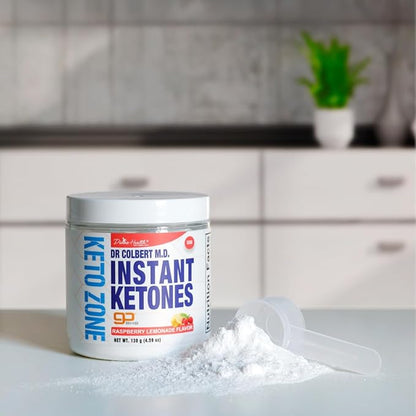 Divine Health Instant Ketones Powder | Raspberry Lemonade | GoBHB Exogenous Ketone Salts | 4.59oz
