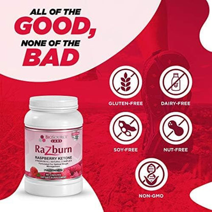Razburn Weight Management Supplement, Green Tea Extract, Caffeine & Botanical Blend, Energy & Metabolism Support Pills for Men & Women, 60 Capsules