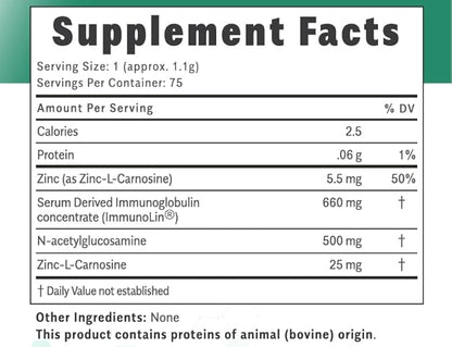 BetterGI Mucosal Barrier Support, with Serum Bovine Immunoglobulin (SBI) & N-Acetyl-Glucosamine, Gut Repair & Protection, No Fillers or Preservatives, Net Wt 3.13 oz (75 Servings)