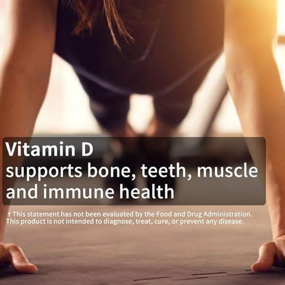 d3 k2 Vitamin 10000 iu, 180 Coconut Oil Softgels | 2 in 1 Vitamins Supplement D3 10000 IU & K2 (MK7) 200 mcg, Easy to Swallow, Supports Calcium Absorption, Bone Immune, & Heart Health