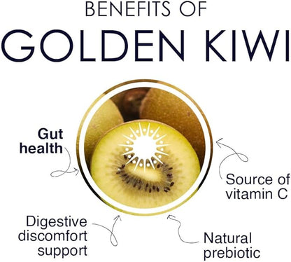 Kiwi Prebiotic + Vitamin C Chews 100% New Zealand Golden Kiwi for Gut Health, Digestion Support & Regular Bowel Movements (30 Tablets)