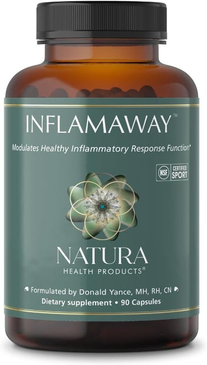 Natura Health Products InflamAway Supplement - Modulate a Healthy Inflammatory Response - Featuring Boswellia Serrata, Bromelain, Ginger, Black Pepper (BioPerine) and Chinese Skullcap (90 Capsules)